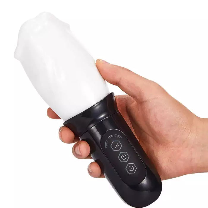 (The Best Seller! )360°Automatic Rotation Vibrator Bare Sleeve 4-frequency Rotation 3 Speeds Oral Masturbator